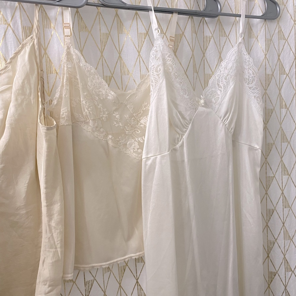Vintage satin slip dress lot